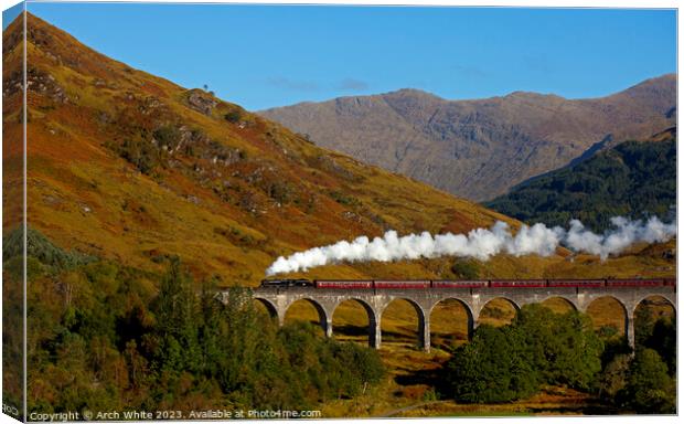 Jacobite Steam Train, Glenfinnan Viaduct, Lochaber Canvas Print by Arch White
