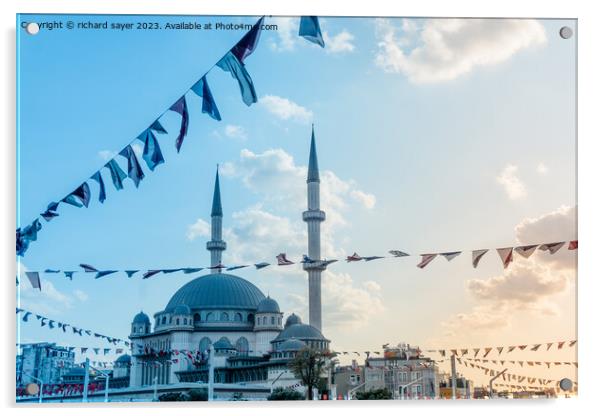 Taskim Mosque Istanbul Acrylic by richard sayer