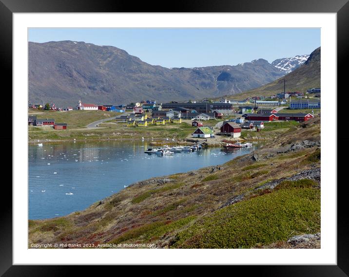 Narsaq, Greenland in early Summer Framed Mounted Print by Phil Banks