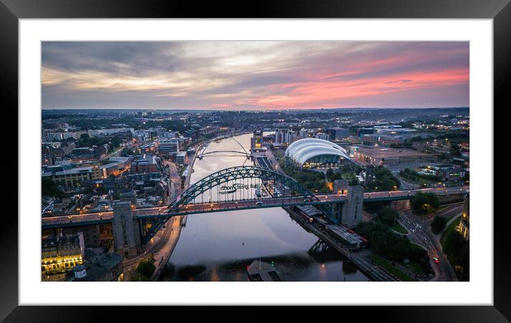 Dawn over the Tyne Framed Mounted Print by Apollo Aerial Photography