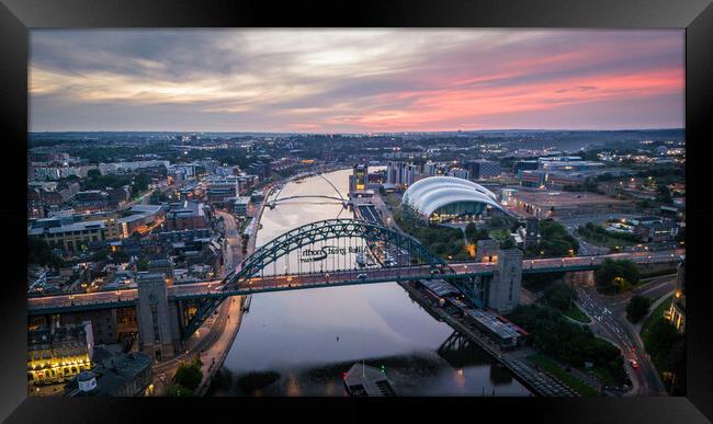 Dawn over the Tyne Framed Print by Apollo Aerial Photography