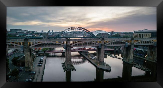 Bridges of Newcastle Framed Print by Apollo Aerial Photography