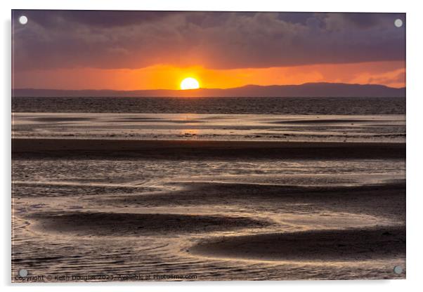 Sunset over the Solway Firth Acrylic by Keith Douglas