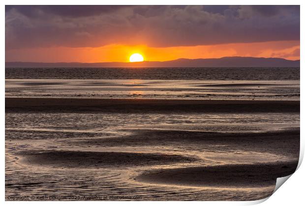 Sunset over the Solway Firth Print by Keith Douglas