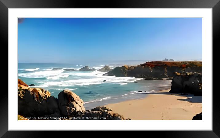 Landscape, nature, beauty, travel, water, beach, mountain, sea Framed Mounted Print by Reinaldo França