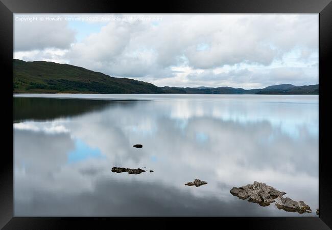 Reflections on Loch Assynt, Sutherland, Scotland Framed Print by Howard Kennedy