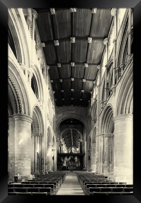 Selby Abbey Interior 02 Sepia Framed Print by Glen Allen