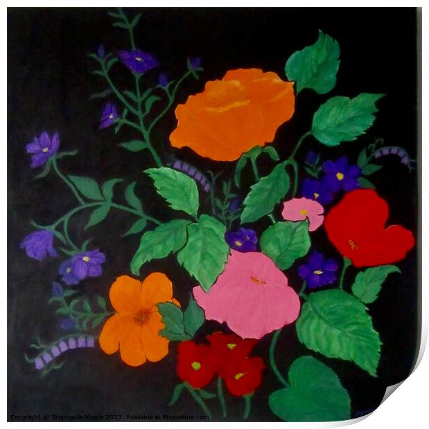 Colourful Wild Flowers Print by Stephanie Moore