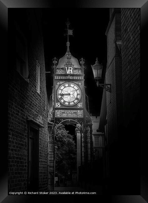 Grosvenor Clock Framed Print by Richard Stoker