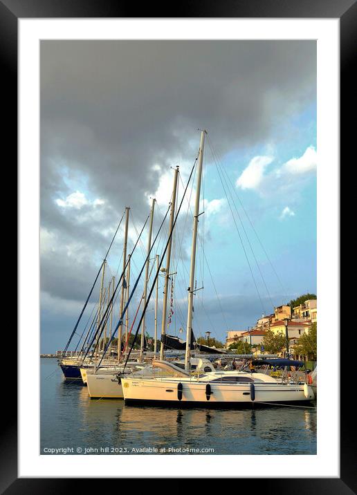 Serene Anchorage at Skiathos Framed Mounted Print by john hill