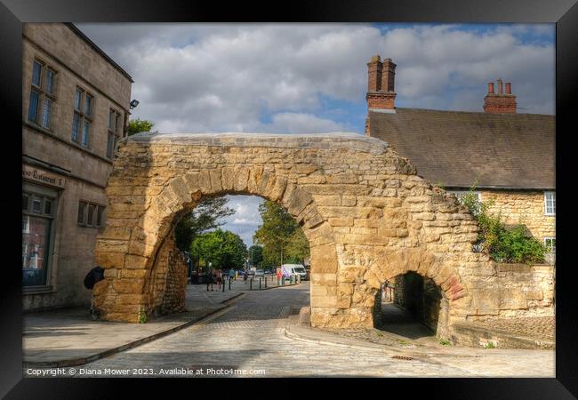 Newport Arch Lincoln Framed Print by Diana Mower