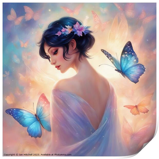 Butterfly Dream Girl Print by Ian Mitchell