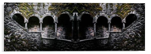 Medieval Arches on a rock facade Acrylic by Alexandre Rotenberg
