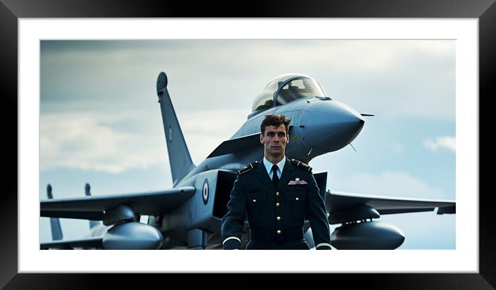 Fighter Pilot  Framed Mounted Print by CC Designs
