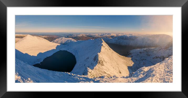 Striding Edge from Helvellyn. Lake District Framed Mounted Print by John Finney