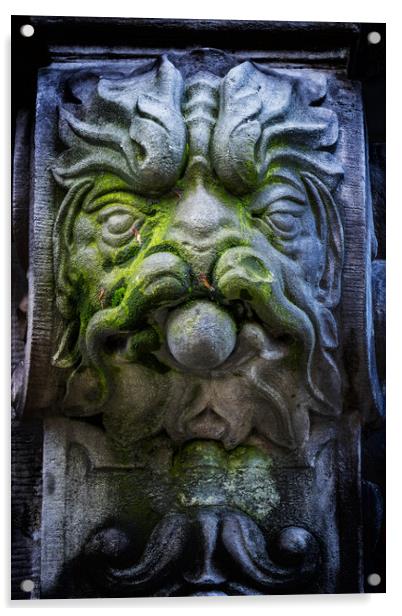 Old Lion Monster Face Sculpture Acrylic by Artur Bogacki