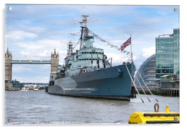 HMS Belfast Acrylic by Steven Dale