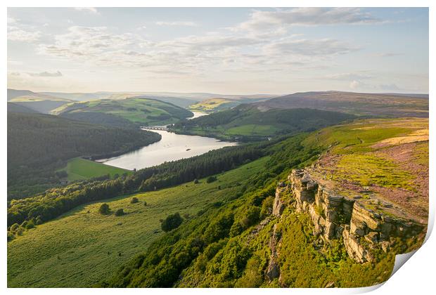 The View From Bamford Edge Print by Apollo Aerial Photography