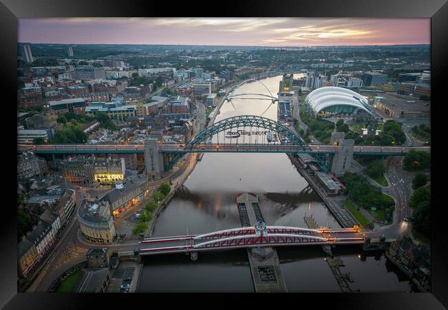 The Bridges of Newcastle Framed Print by Apollo Aerial Photography