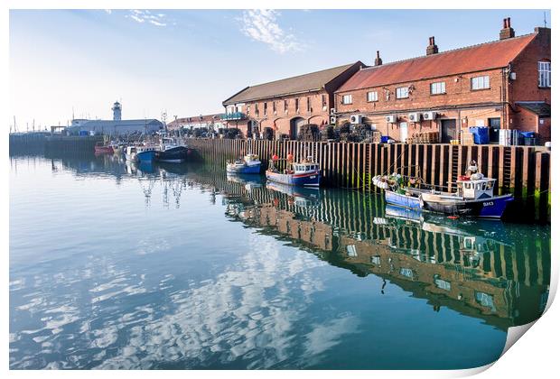 Scarborough Harbour Reflections Print by Tim Hill