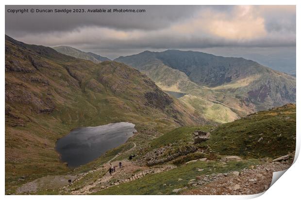 The path up to Coniston Old Man Print by Duncan Savidge