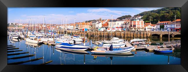 Scarborough Boat Marina Panoramic Framed Print by Tim Hill