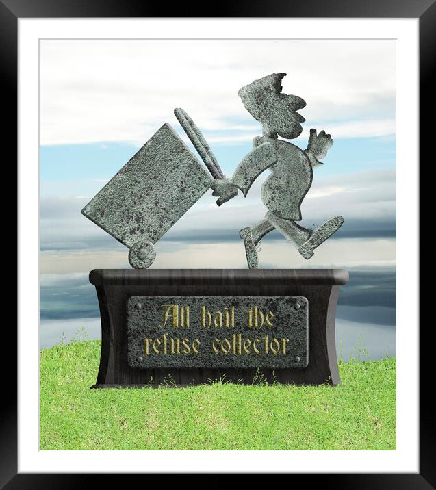 All hail the refuse collector Framed Mounted Print by Richard Wareham