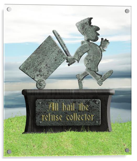 All hail the refuse collector Acrylic by Richard Wareham