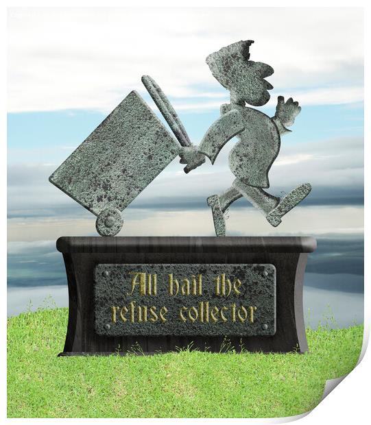 All hail the refuse collector Print by Richard Wareham
