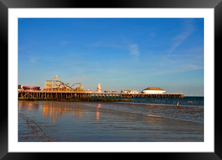 Clacton On Sea Pier And Beach Essex UK Framed Mounted Print by Andy Evans Photos