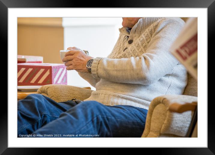 Tea Time at the Care Home. Framed Mounted Print by Mike Shields