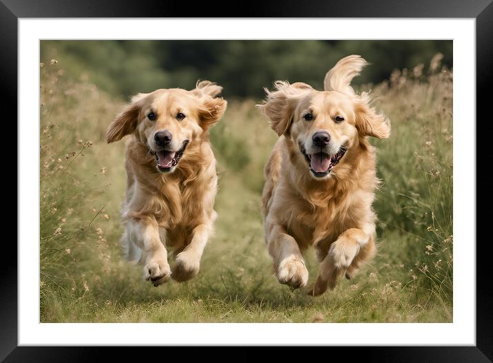Golden Retrievers Framed Mounted Print by Picture Wizard