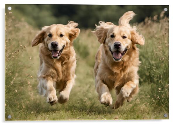 Golden Retrievers Acrylic by Picture Wizard