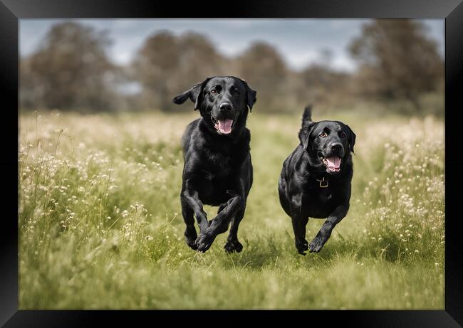 Black Labs Framed Print by Picture Wizard