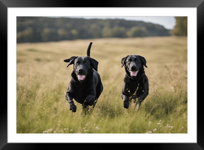 Black Labs Framed Mounted Print by Picture Wizard