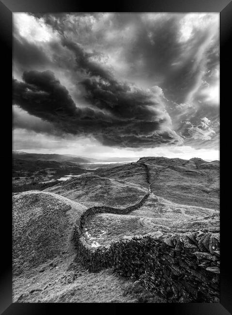 Lingmoor Fell to Windermere Framed Print by John Finney