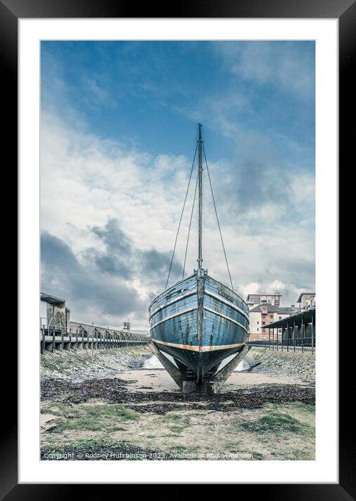 Herring Boat The Watchful Framed Mounted Print by Rodney Hutchinson