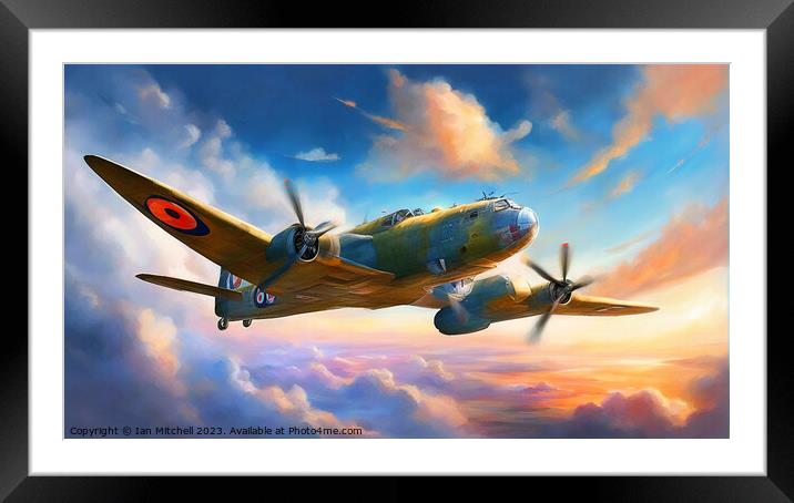 Lancaster Bomber Framed Mounted Print by Ian Mitchell