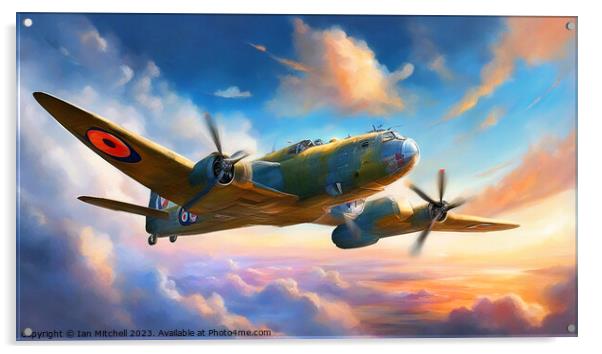 Lancaster Bomber Acrylic by Ian Mitchell