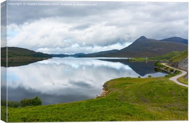 Loch Assynt and Quinag, Sutherland, Scotland Canvas Print by Howard Kennedy