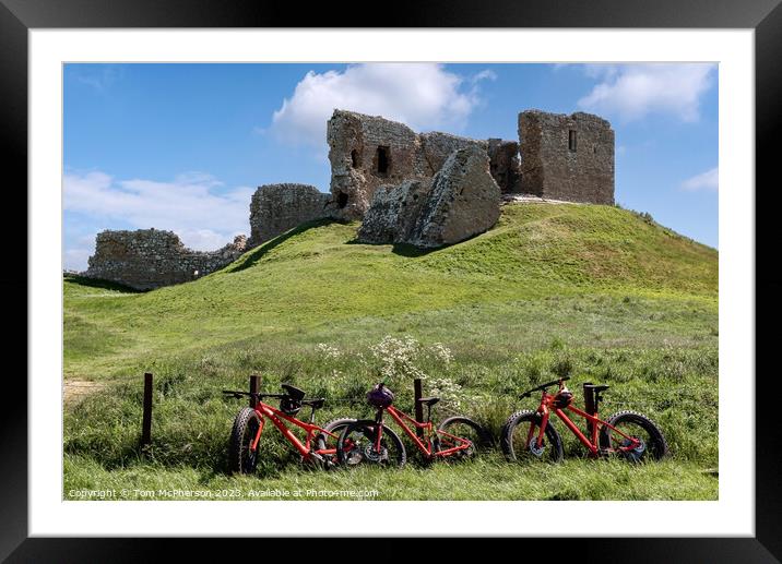 Three Bikes at Duffus Castle Framed Mounted Print by Tom McPherson