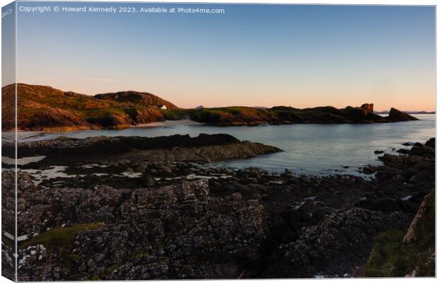 Sunset at Clachtoll, Scotland Canvas Print by Howard Kennedy