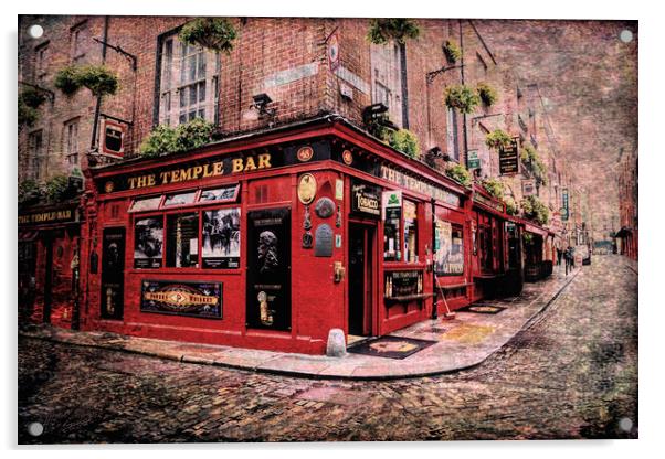 The Temple Bar Pub, Dublin. Acrylic by Catherine Joll