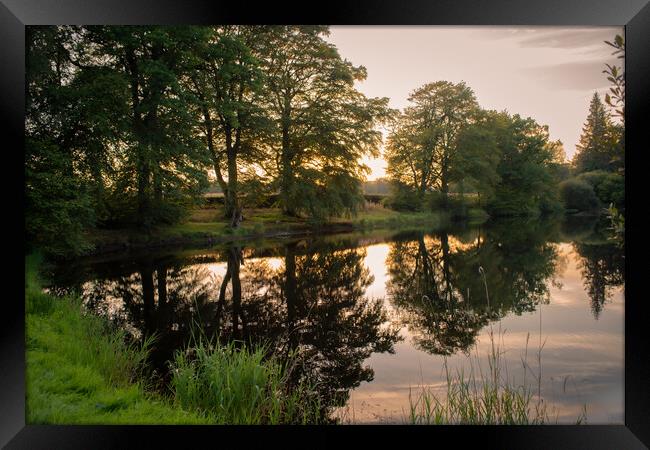 Sunset on the Loch Framed Print by christian maltby