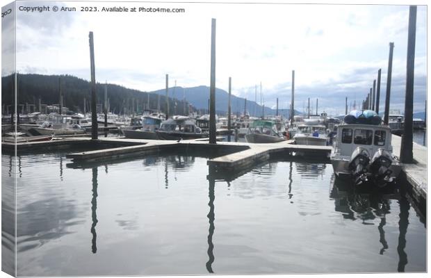 Juneau Alaska - City and waterfront Canvas Print by Arun 