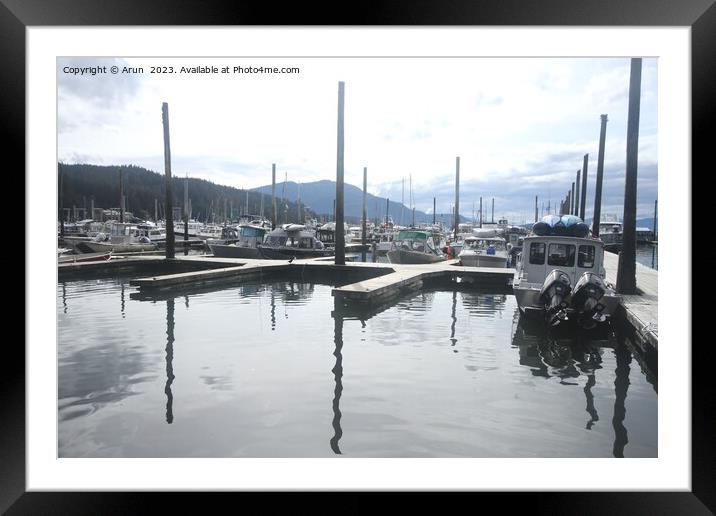 Juneau Alaska - City and waterfront Framed Mounted Print by Arun 