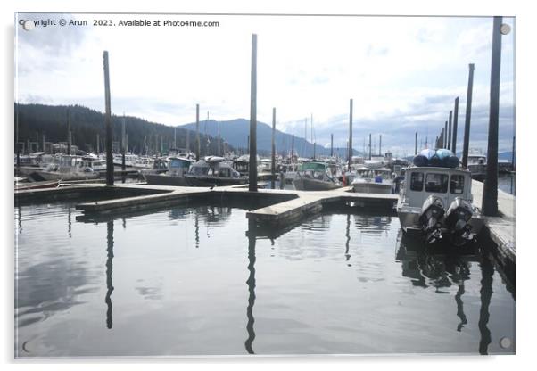 Juneau Alaska - City and waterfront Acrylic by Arun 