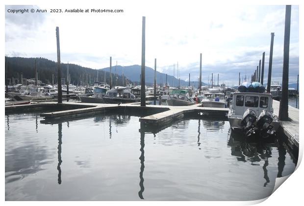 Juneau Alaska - City and waterfront Print by Arun 