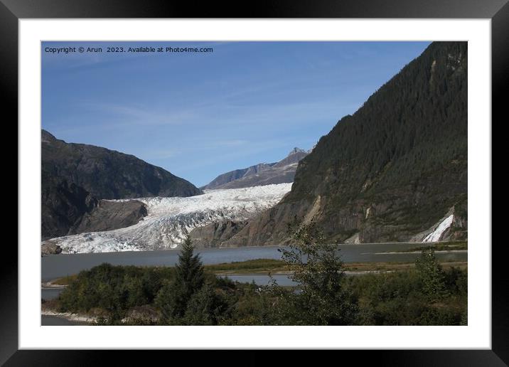 Mendenhall glacier; Juneau, Alaska Framed Mounted Print by Arun 