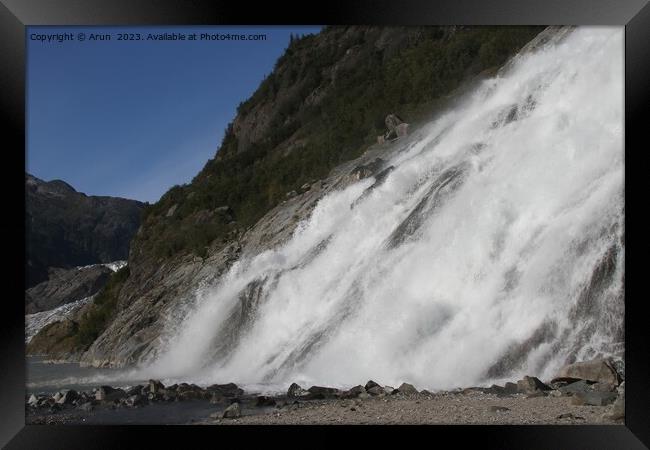 Mendenhall glacier; Juneau, Alaska Framed Print by Arun 